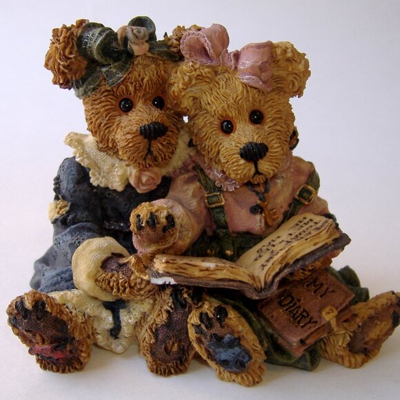 Boyds Bears Bailey & Becky Figurine Couple The Diary Book Edition 7E/2475 Cute - Picture 1 of 11